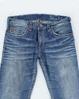 Vintage Silver Dark Wash Denim Jeans - W38 L32
