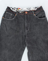Vintage Y2K Rhinestone King of Hearts Baggy Denim Jeans - W36 L31
