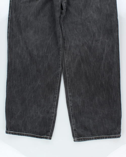 Vintage Y2K Rhinestone King of Hearts Baggy Denim Jeans - W36 L31