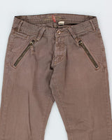 Vintage Y2K Gothic Faded Brown Wash Denim Jeans - W32 L32