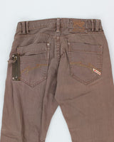 Vintage Y2K Gothic Faded Brown Wash Denim Jeans - W32 L32