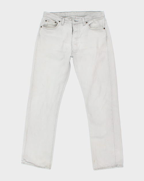 Vintage Levi's 501 Light Grey Stone Wash Denim Jeans - W32 L30