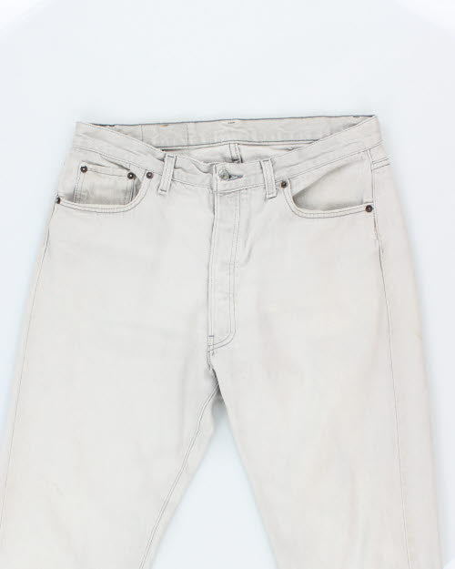 Vintage Levi's 501 Light Grey Stone Wash Denim Jeans - W32 L30