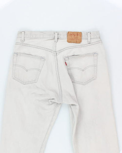 Vintage Levi's 501 Light Grey Stone Wash Denim Jeans - W32 L30