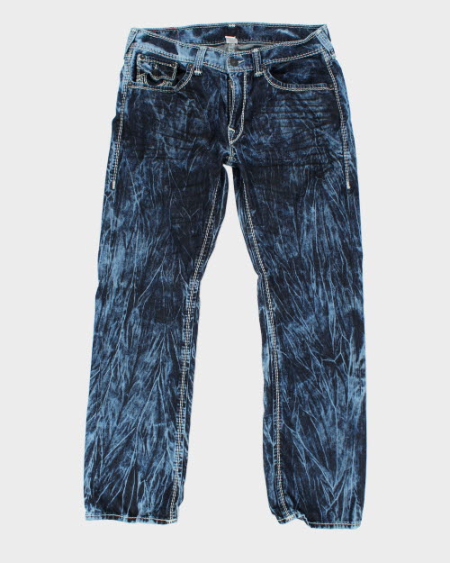 Vintage Y2K True Religion Blue Acid Wash Denim Jeans - W34 L31