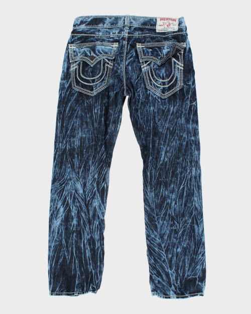 Vintage Y2K True Religion Blue Acid Wash Denim Jeans - W34 L31