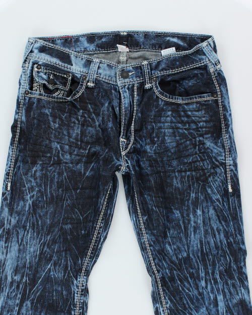Vintage Y2K True Religion Blue Acid Wash Denim Jeans - W34 L31