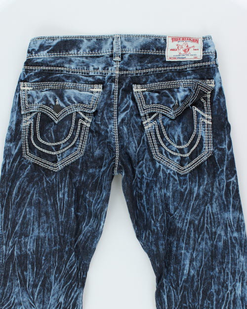 Vintage Y2K True Religion Blue Acid Wash Denim Jeans - W34 L31