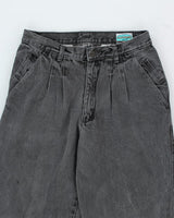 Vintage 90's Pleated Baggy Grey Wash Denim Jeans - W30 L26