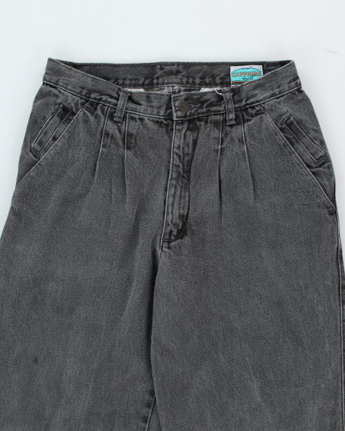 Vintage 90's Pleated Baggy Grey Wash Denim Jeans - W30 L26