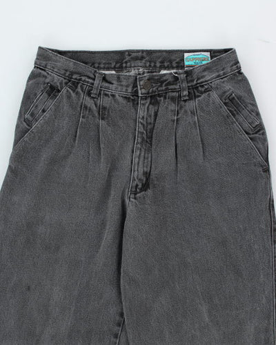 Vintage 90's Pleated Baggy Grey Wash Denim Jeans - W30 L26