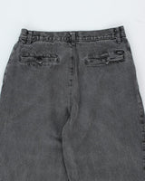 Vintage 90's Pleated Baggy Grey Wash Denim Jeans - W30 L26