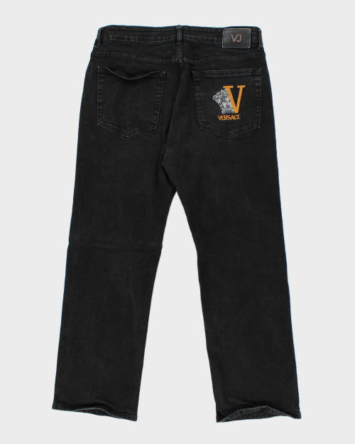 Vintage 90's Versace Relaxed Fit Black Wash Jeans - W32 L27