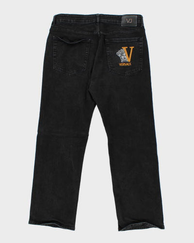 Vintage 90's Versace Relaxed Fit Black Wash Jeans - W32 L27