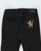 Vintage 90's Versace Relaxed Fit Black Wash Jeans - W32 L27
