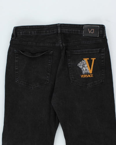 Vintage 90's Versace Relaxed Fit Black Wash Jeans - W32 L27