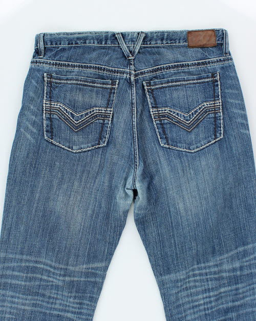 Vintage Y2K Harley Davidson Wide Leg Medium Wash Jeans - W36 L30