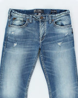 Vintage Y2K Silver Slim Fit Medium Wash Jeans - W36 L30