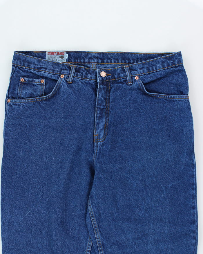 Vintage Y2K Street Jeans Baggy Dark Wash Denim Jeans - W36 L27