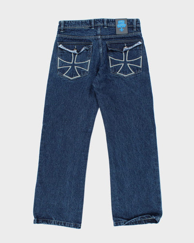 Vintage Rock Revival Gothic Style Dark Wash Jeans - W30 L28