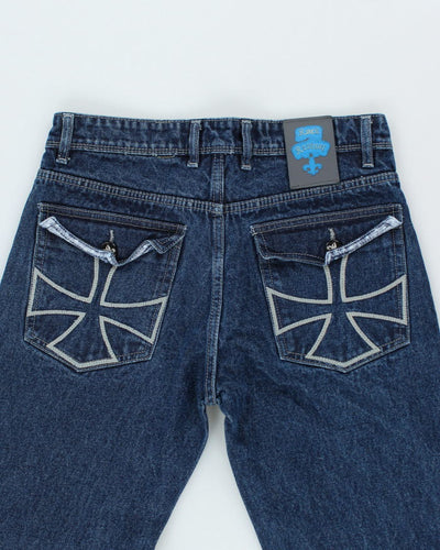 Vintage Rock Revival Gothic Style Dark Wash Jeans - W30 L28