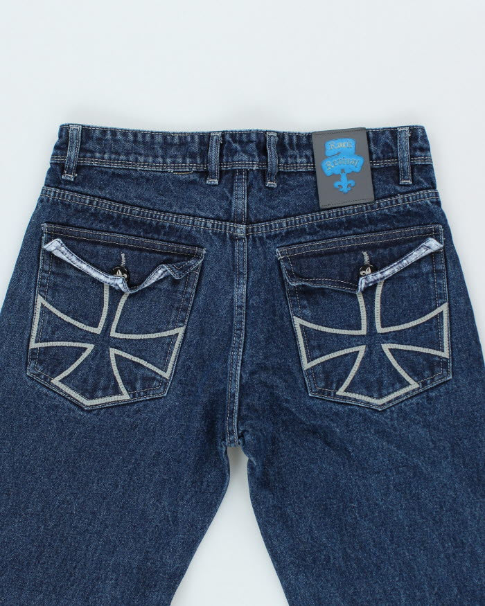 Vintage Rock Revival Gothic Style Dark Wash Jeans - W30 L28