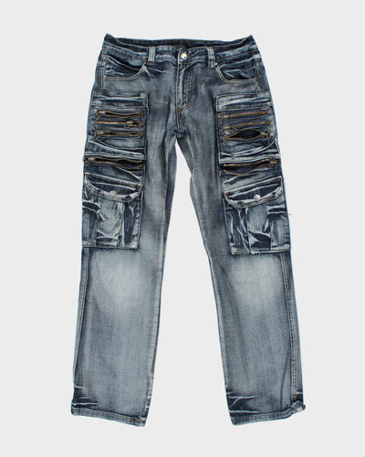 Vintage Y2K Jeansian Multi Pocket Dark Wash Denim Jeans - W32 L29