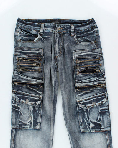 Vintage Y2K Jeansian Multi Pocket Dark Wash Denim Jeans - W32 L29