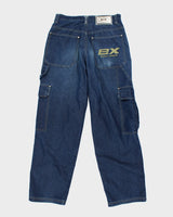 Vintage Y2K EXCO Jeans Ultra Wide Leg Dark Wash Cargo Jeans - W30 L29