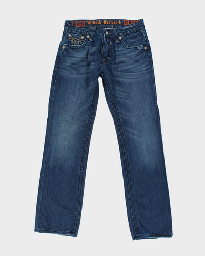 Vintage Y2K Rock Revival Gothic Style Straight Leg Jeans - W30 L29