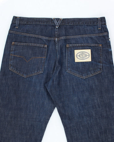 Versace Dark Wash Wide Leg Jeans - W38 L35