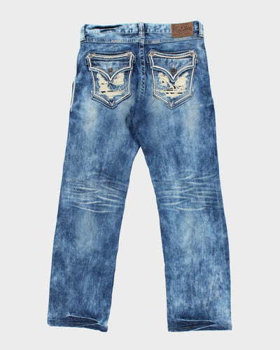 Vintage Y2K Affliction Gothic Style Stone Wash Jeans - W33 L32
