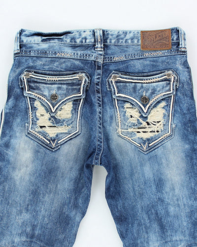 Vintage Y2K Affliction Gothic Style Stone Wash Jeans - W33 L32