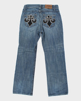 Vintage Y2K Affliction Gothic Style Stone Wash Jeans - W32 L32