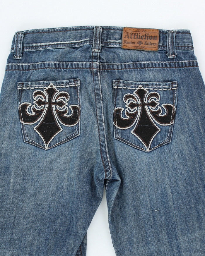 Vintage Y2K Affliction Gothic Style Stone Wash Jeans - W32 L32