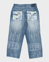 Vintage Y2K Ecko Unlimited Baggy Fit Light Wash Jeans - W38 L28