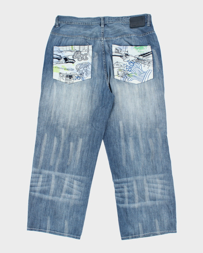Vintage Y2K Ecko Unlimited Baggy Fit Light Wash Jeans - W38 L28