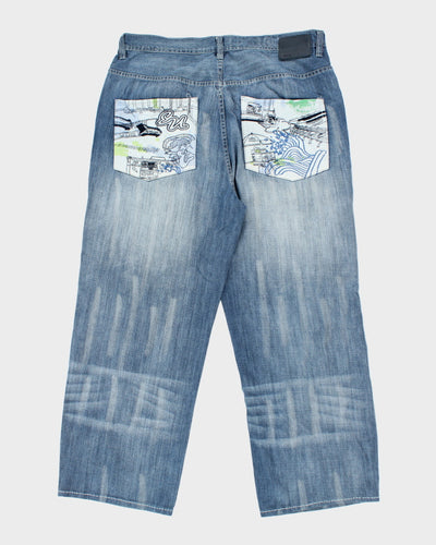 Vintage Y2K Ecko Unlimited Baggy Fit Light Wash Jeans - W38 L28