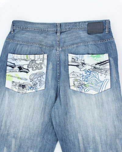 Vintage Y2K Ecko Unlimited Baggy Fit Light Wash Jeans - W38 L28