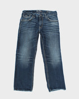 Vintage Y2K Silver Gothic Style Dark Wash Relaxed Fit Jeans - W34 L28
