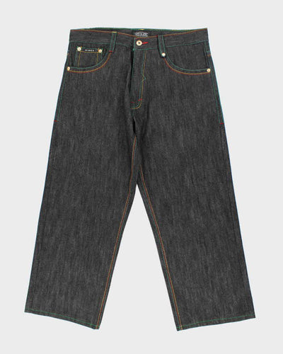 Vintage 90's Avirex Raw Denim Embroidered Baggy Jeans - W38 L29