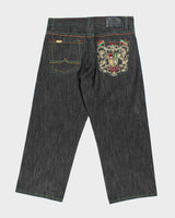 Vintage 90's Avirex Raw Denim Embroidered Baggy Jeans - W38 L29