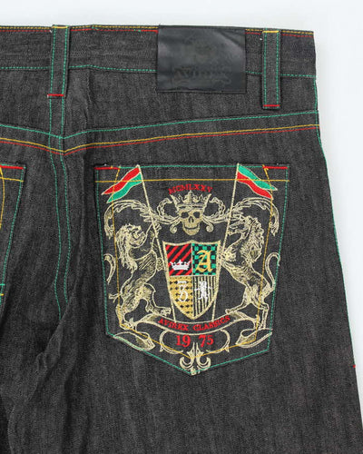 Vintage 90's Avirex Raw Denim Embroidered Baggy Jeans - W38 L29