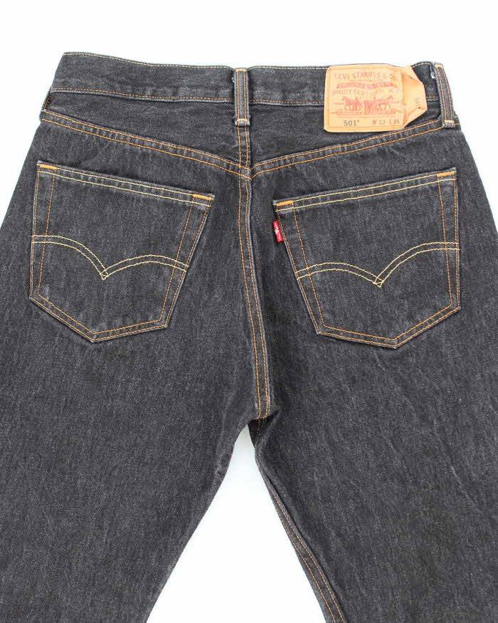 Vintage Levi's 501 Black Dark Wash Denim Jeans - W28 L31