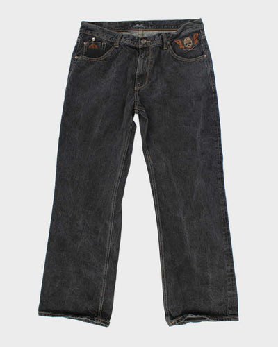 Vintage Y2K Marc Ecko Boot Cut Grey Faded Jeans - W36 L31