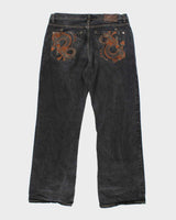 Vintage Y2K Marc Ecko Boot Cut Grey Faded Jeans - W36 L31