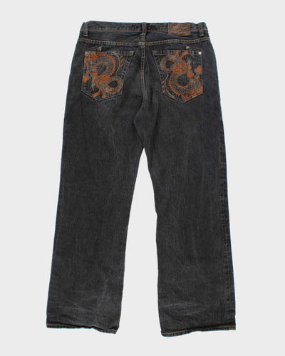 Vintage Y2K Marc Ecko Boot Cut Grey Faded Jeans - W36 L31