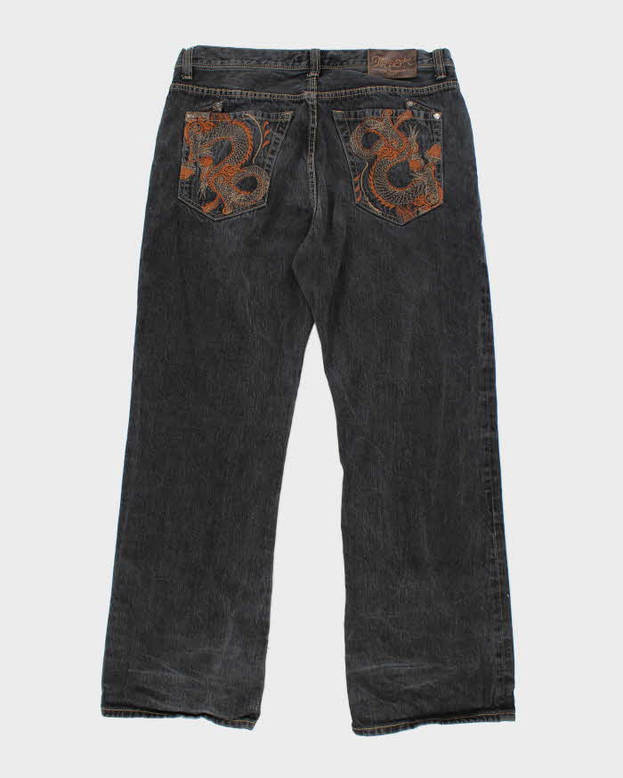 Vintage Y2K Marc Ecko Boot Cut Grey Faded Jeans - W36 L31
