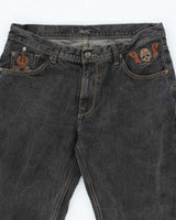 Vintage Y2K Marc Ecko Boot Cut Grey Faded Jeans - W36 L31