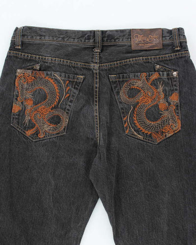Vintage Y2K Marc Ecko Boot Cut Grey Faded Jeans - W36 L31